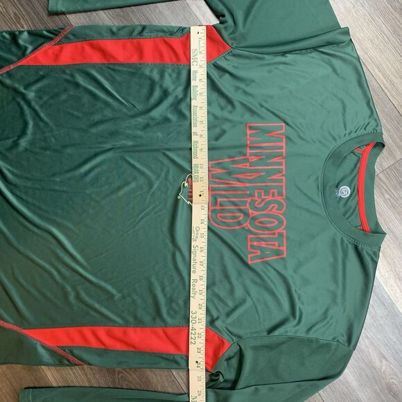 MINNESOTA WILD NHL Long Sleeve Athletic Top Shirt Men's 2XL Green - Picture 5 of 7